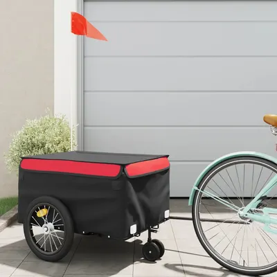 Gossi remorca pentru biciclete, negru si rosu, 45 kg, fier