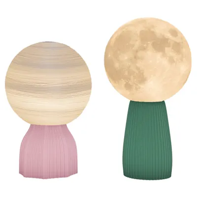 Set de lămpi de birou HOMCOM în stil planetar, tricolor, USB, material plastic, Alb | Aosom Romania