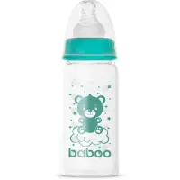 Baboo Anti-colic Glass Feeding Bottle Narrow Neck biberon de sticlă 0m+ 1 buc