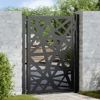 vidaXL Poartă de grădină neagră 100x125 cm, oțel, design luminos