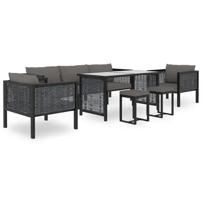 Gossi set mobilier de gradina cu perne, 8 piese, antracit, poliratan