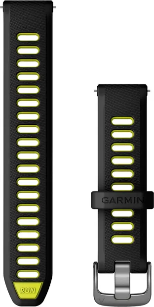 Curea Garmin - QR Silicone, Venu 3S, 18 mm, Black/Amp Yellow/Slate