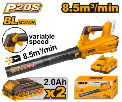 Suflanta Frunze 20V CABLI20428E – Motor Brushless, 0-18500 rpm, 144 km/h, 2 Acumulatori 2.0Ah, Turatie Reglabila