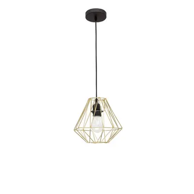 Lampa suspendata ISABELLA Brass Metal Negru Fabric Wire LED E27 1x12 Wat 230 Volt IP20 Fara bec