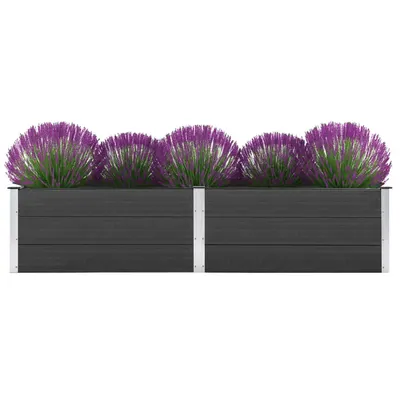 Gossi strat inaltat de gradina, gri, 250 x 50 x 54 cm, wpc