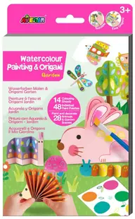 Carte de colorat cu apă Avenir - Origami, grădină