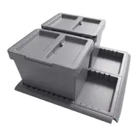 Coș de gunoi gri pentru reciclare/ încorporat 2x12 l din plastic Metropolis Flip-up – Elletipi