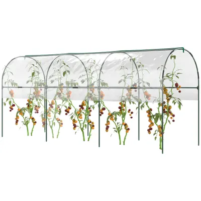Outsunny Seră de grădină seră pentru roșii 4 arcuri din oțel pânză din PVC 4 x 1,23 x 1,71 m verde | Aosom Romania