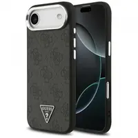 Husa MagSafe pentru Apple iPhone 17 Air, Guess, 4G Triangle Logo, Neagra Argintie