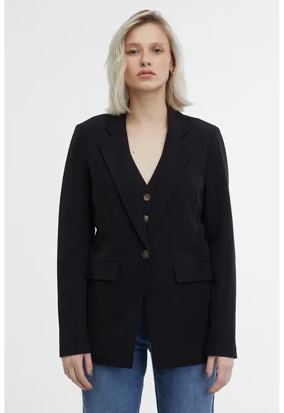 Sacou cu buzunare cu clapa - Negru
