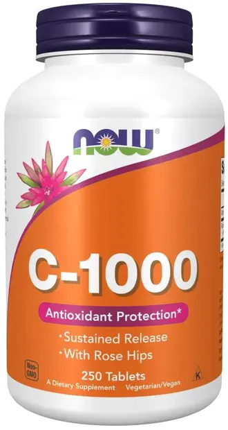 Vitamin C-1000 with Rose Hips, 250 tablete, Now