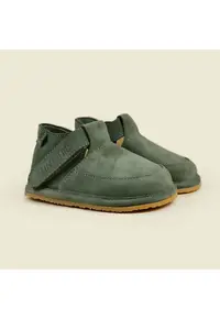 Pantofi Barefoot din piele naturala - Vollo - Verde - Verde