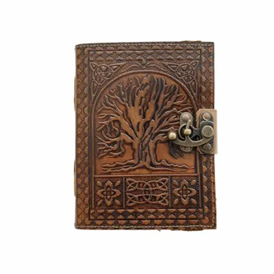 Jurnal vintage, 17.5x12.5cm, piele naturala, Forma copac, Krashell