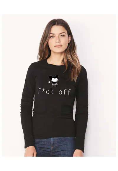 888113367-Bluza dama neagra - f*ck off Mickey Mouse