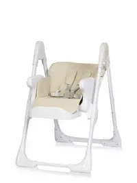 Scaun de masa multifunctional 2 in 1, pliabil, reglabil pe inaltime, cu Centura de siguranta si 2 tavite de servire, Colibro Noto Almond