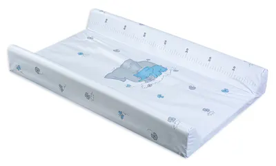 Saltea de înfășat cu bază dură Lorelli - Albastru cu elefanti, 50 х 80 cm