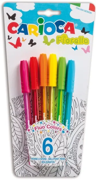 Set pixuri colorate Carioca - Fiorella, 6 culori