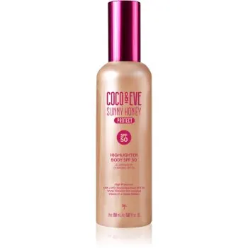Coco & Eve Sunny Honey Highlighter Body SPF50 ser protector cu efect iluminator