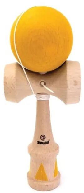 Joc de dexteritate din lemn Svoora - Kendama, galben