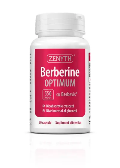 Berberina Optimum cu Berbevis extract 550 mg, 30 capsule