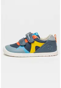 Pantofi sport low-cut cu velcro - pentru primii pasi - Portocaliu/Albastru inchis