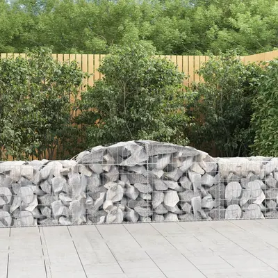 vidaXL Coșuri gabion arcuite 2 buc, 300x50x60/80 cm, fier galvanizat