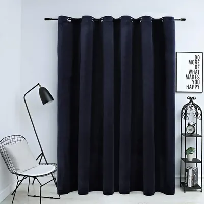 vidaXL Draperie opacă cu inele metalice, negru, 290 x 245 cm, catifea