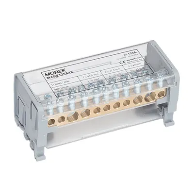 Distribuitor monofazat Moblock 2P 125A-11 2x35 + 2x25 + 7x6mm² Distribution block