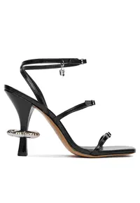 Sandale cu toc dama - 2P5FPM001F13 - piele naturala - negru