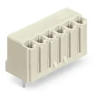 THT female header; 0.4 x 1.3 mm solder pin; straight; Pin spacing 5 mm; 6-pole; light gray
