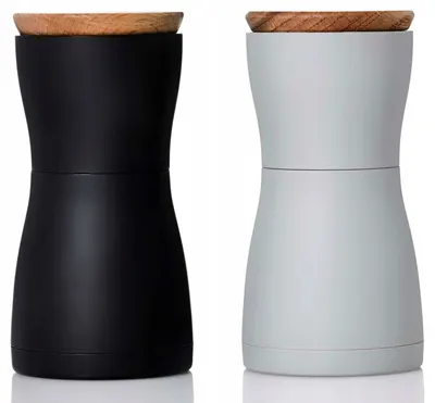 Set de râșnițe pentru sare și piper AdHoc - Twin, 13 cm,negru/gri
