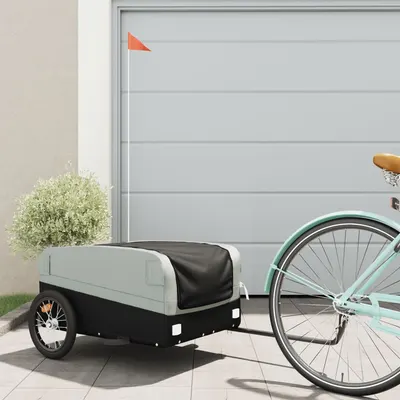Gossi remorca pentru biciclete, negru si gri, 45 kg, fier
