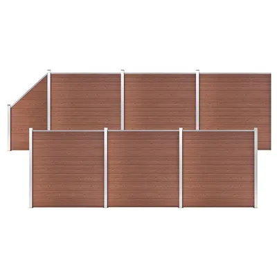 Gossi set panouri gard, 6 patrate + 1 oblic, maro, 1138x186 cm, wpc