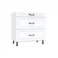 Corp inferior 80 cu 3 sertare metalice greutate Zebra MDF alb