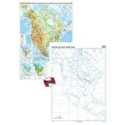America de Nord. Harta fizico-geografica si a principalelor resurse naturale de subsol Duo 120x160 cm CR-3113DA
