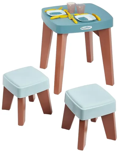 Set de joacă Ecoiffier - Masă cu scaune și tacâmuri