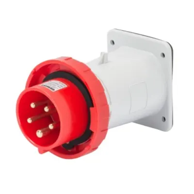 Stecher fisa industriala fixa - IP67 - 3P+E 32A 380-415V 50/60HZ - RED - 6H - Strangere cu surub