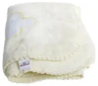 Pătură pentru bebeluși Baby Matex - Shell, 80 x 100 cm, alb/bej
