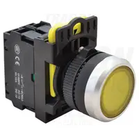 Buton cu semnalizare luminoasa, galben NYG3-LY 1×NO, 5A/230V AC-15, IP65, LED 230V AC/DC