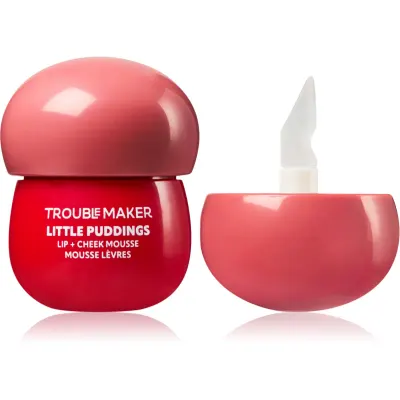 Trouble Maker Little Pudding Lip + Cheek Mousse fard multifuncțional, pentru buze și obraz culoare Coral Pink 5 g