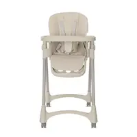 Scaun de masa pentru copii Lorelli Tummy Time Beige reglabil in multiple pozitii, roti din silicon, 2 tavite detasabile, centuri de siguranta, suport pentru picioare