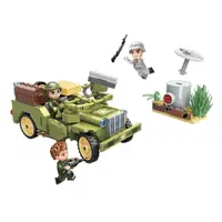 Set de constructie Qman Military Jeep Atack 264 piese