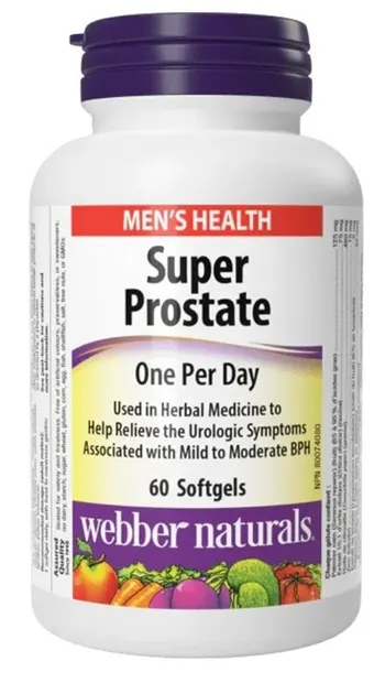 Super Prostate, 60 capsule gelatinoase moi, Webber Naturals