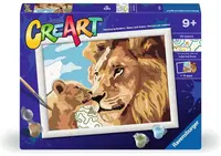 Set de pictură pe numere Ravensburger CreArt - Leu și pui de leu