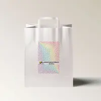 Pungi hartie personalizate cu maner banda, imprimare fata, 32+16 x 39 cm, hartie alba 80g