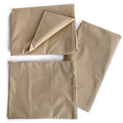 Lenjerie cu 3 piese din bumbac organic pentru patut 120x60 cm Twindeco Bej