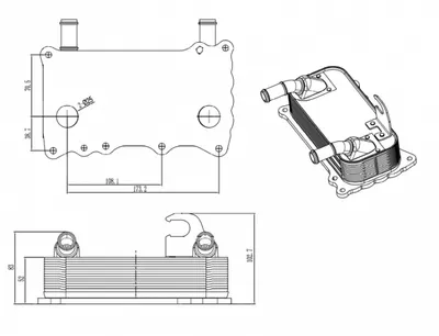 Radiator ulei termoflot potrivit PORSCHE 911, 911 SPEEDSTER, 911 TARGA 3.6 3.8 06.08-12.12
