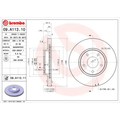Disc frana BREMBO 09.A113.11