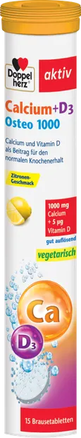 Calciu + D3 Osteo 1000 mg, 15 comprimate efervescente, Doppelherz