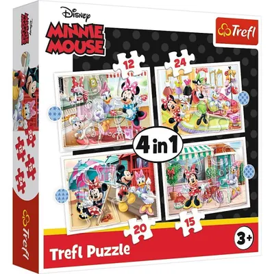 Puzzle 4 in 1 - Minnie Mouse si prietenii ei